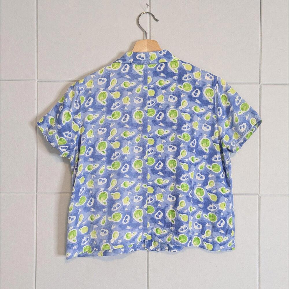 Vintage 90s Sigrid Olsen cropped boxy fruit print top - Picture 3 of 6